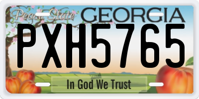 GA license plate PXH5765