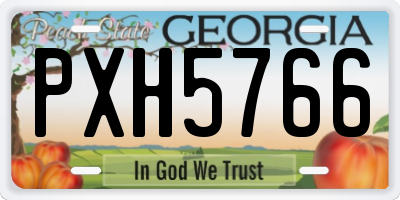 GA license plate PXH5766