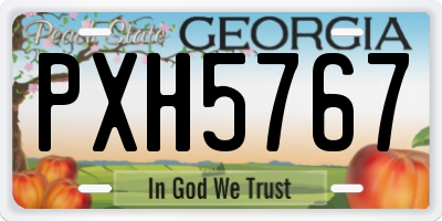 GA license plate PXH5767
