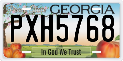 GA license plate PXH5768