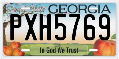 GA license plate PXH5769