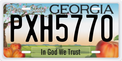 GA license plate PXH5770