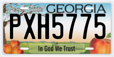 GA license plate PXH5775