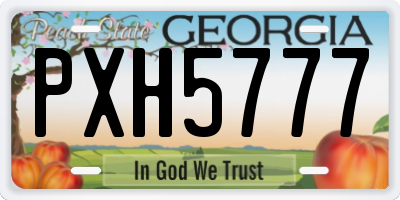 GA license plate PXH5777