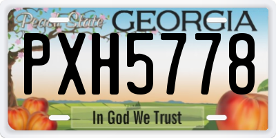 GA license plate PXH5778