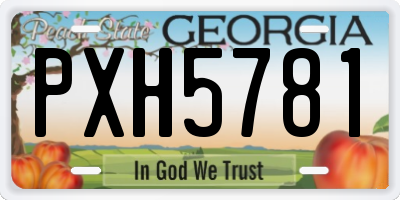 GA license plate PXH5781