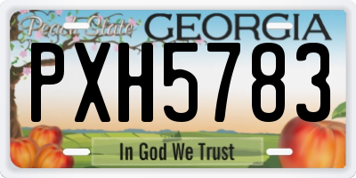 GA license plate PXH5783