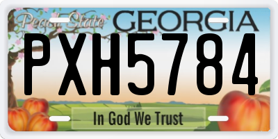 GA license plate PXH5784