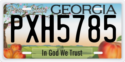 GA license plate PXH5785