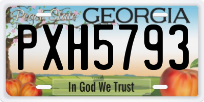 GA license plate PXH5793