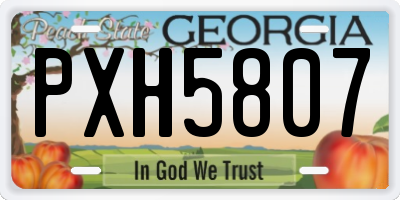 GA license plate PXH5807
