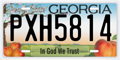 GA license plate PXH5814