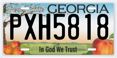 GA license plate PXH5818