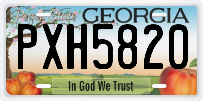 GA license plate PXH5820