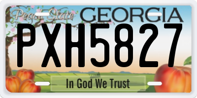 GA license plate PXH5827