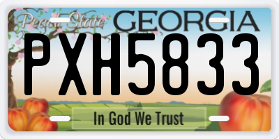 GA license plate PXH5833
