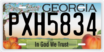 GA license plate PXH5834