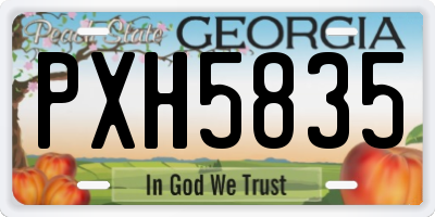 GA license plate PXH5835