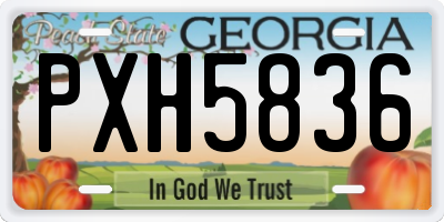 GA license plate PXH5836