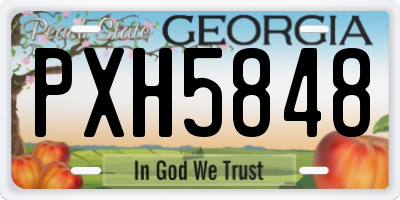GA license plate PXH5848