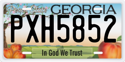 GA license plate PXH5852