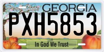 GA license plate PXH5853