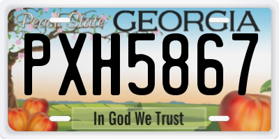 GA license plate PXH5867