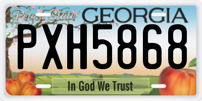 GA license plate PXH5868