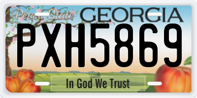 GA license plate PXH5869