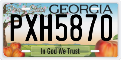 GA license plate PXH5870