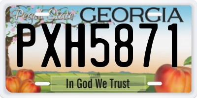 GA license plate PXH5871