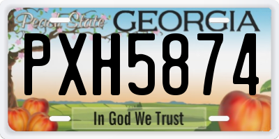 GA license plate PXH5874
