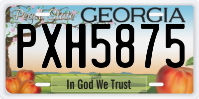 GA license plate PXH5875