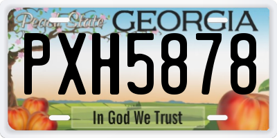 GA license plate PXH5878