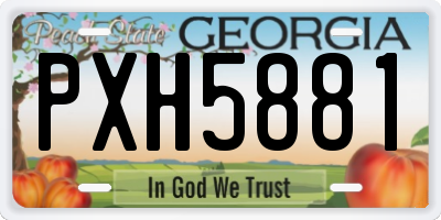 GA license plate PXH5881