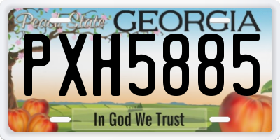 GA license plate PXH5885