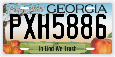 GA license plate PXH5886