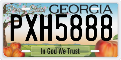 GA license plate PXH5888