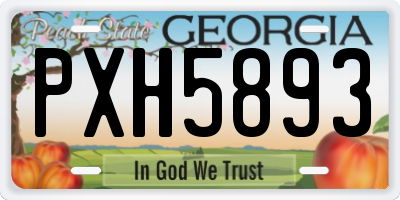 GA license plate PXH5893