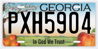GA license plate PXH5904