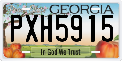 GA license plate PXH5915