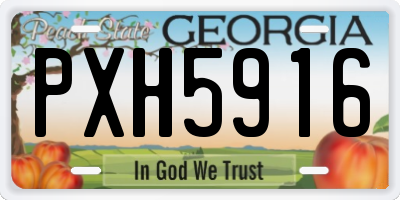 GA license plate PXH5916