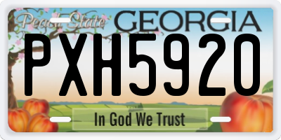 GA license plate PXH5920