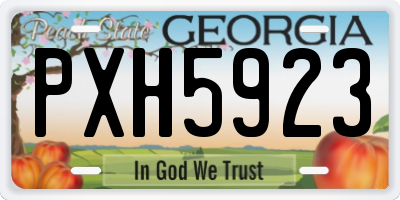 GA license plate PXH5923