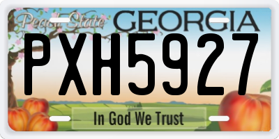 GA license plate PXH5927