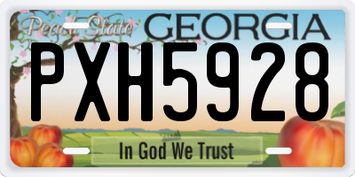 GA license plate PXH5928
