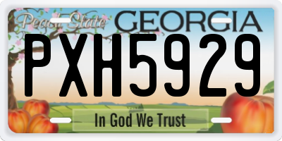GA license plate PXH5929