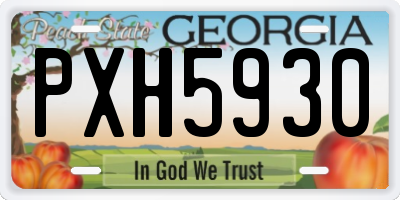GA license plate PXH5930