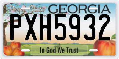 GA license plate PXH5932
