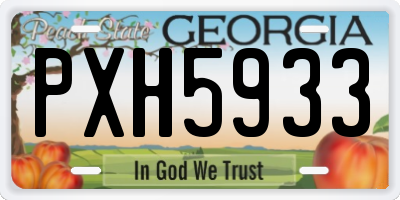 GA license plate PXH5933